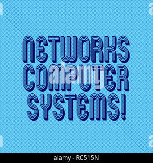 Scrittura testo scrittura di reti di sistemi di computer. Concetto significato collegamento di dispositivi insieme per facilitare la comunicazione perfetta puntini minuscoli Anelli Sc Foto Stock