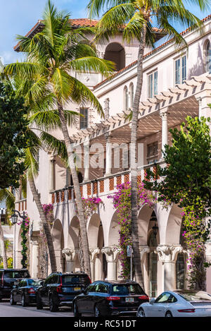 Worth Avenue quartiere per lo shopping di lusso in Palm Beach, Florida. (USA) Foto Stock