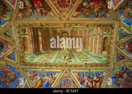 Soffitto nel Museo del Vaticano, Città del Vaticano, Italia Foto Stock