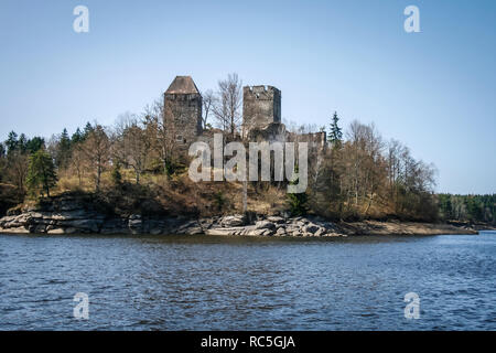 Burgruine Lichtenfels (castello rovina Lichtenfels), Peygarten-Ottenstein bei Zwettl, Waldviertel, Austria Foto Stock