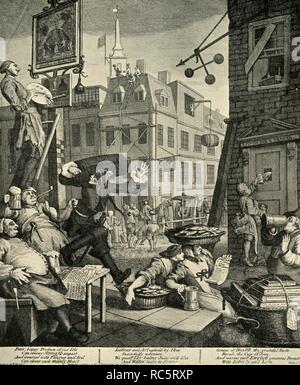 " Birra Street', 1751, (1925). Creatore: William Hogarth. Foto Stock