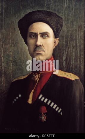 Barone generale Pyotr Nikolayevich Wrangel. Museo: Collezione privata. Autore: Masalygin, Sergey Lvovich. Foto Stock