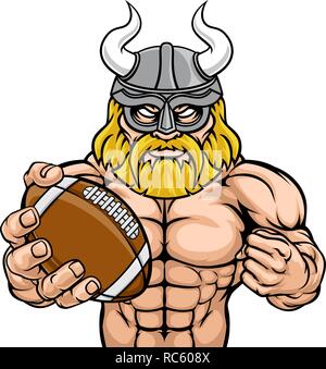 Viking Football Americano mascotte sportive Illustrazione Vettoriale