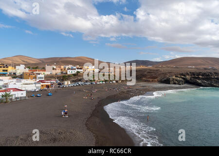 Spiaggia e costa di Ajuy, Puerto de la Peña, Fuerteventura, Isole Canarie, Spagna Foto Stock