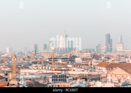 Milano quartiere finanziario skyline Foto Stock