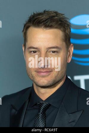 Santa Monica, California, Stati Uniti d'America. 13 gen 2019. Justin Hartley assiste la ventiquattresima edizione critica' Choice Awards a Barker Hangar di Santa Monica, Los Angeles, California, USA, il 13 gennaio 2019. | Utilizzo di credito in tutto il mondo: dpa picture alliance/Alamy Live News Foto Stock