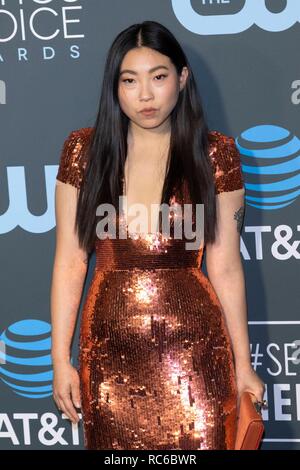 Awkwafina assiste la ventiquattresima edizione critica' Choice Awards a Barker Hangar di Santa Monica, Los Angeles, California, USA, il 13 gennaio 2019. | Utilizzo di tutto il mondo Foto Stock