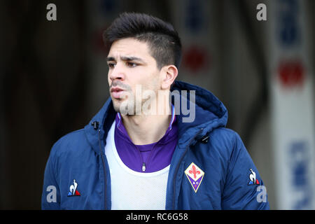 Torino, Italia. 13 gen 2019. Giovanni Simeone di ACF Fiorentina durante l'Italia TIM Cup partita di calcio tra Torino Fc e ACF Fiorentina. Credito: Marco Canoniero/Alamy Live News Foto Stock