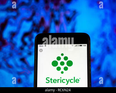 Kiev, Ucraina. Xiv gen, 2019. Stericycle logo azienda vede visualizzato su un telefono intelligente. Credito: Igor Golovniov SOPA/images/ZUMA filo/Alamy Live News Foto Stock