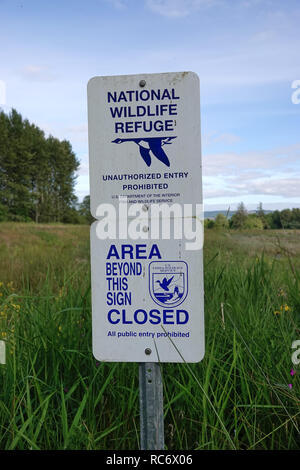 National Wildlife Refuge: ingresso non autorizzato vietata Foto Stock
