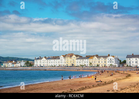 Exmouth beach in estate, Devon, Regno Unito Foto Stock