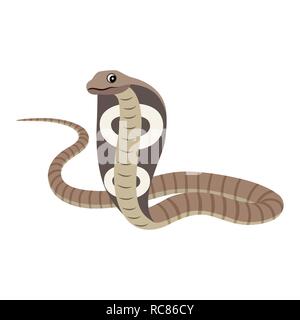 Pericoloso animale selvatico, rettili velenosi icona cobra Illustrazione Vettoriale