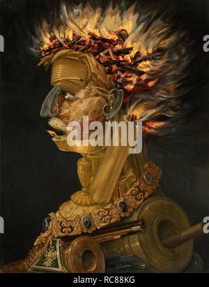 Fire. Museo: Museo di Storia dell'arte, Vienne. Autore: ARCIMBOLDO, GIUSEPPE. Foto Stock