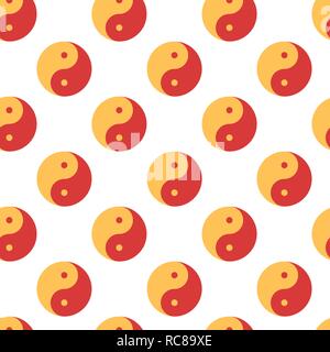 Yin Yang seamless pattern, equilibrio sullo sfondo del simbolo Illustrazione Vettoriale