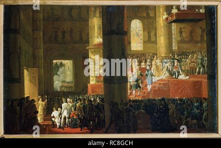 L incoronazione dell Imperatrice Maria Feodorovna il 5 aprile 1797. Museo: State Russian Museum di San Pietroburgo. Autore: Vernet, Orazio. Foto Stock