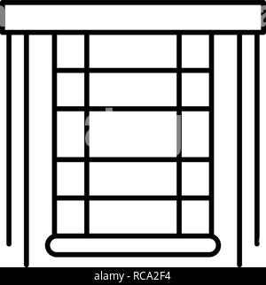 Finestra cieco icona, stile contorno Illustrazione Vettoriale