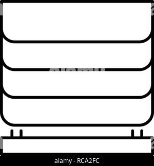 Home finestra cieco icona, stile contorno Illustrazione Vettoriale