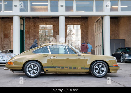 L'annata 1972 Porsche 911 a Bicester Heritage Centre. Bicester, Oxfordshire, Inghilterra Foto Stock