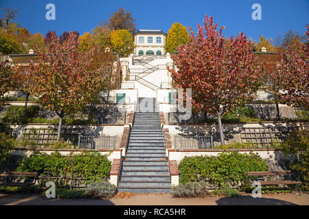 Praga - La Furstenberska giardini sotto il castello di atumn. Foto Stock