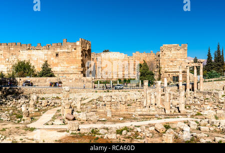 Tempio delle muse a Baalbek, Libano Foto Stock