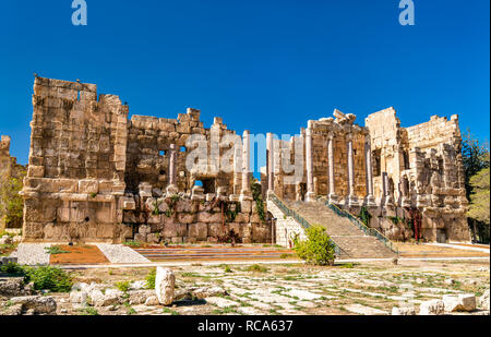 Propileus del Tempio di Giove a Baalbek, Libano Foto Stock