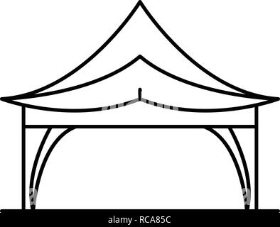 Tenda esterna, l'icona di stile di contorno Illustrazione Vettoriale