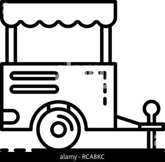 Negozio di rimorchio, l'icona di stile di contorno Illustrazione Vettoriale