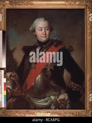 Ritratto del politico e leader militare, preferito dell'imperatrice Caterina II conte Grigory Orlov (1734-1783). Museo: Membro Galleria Tretyakov di Mosca. Autore: Rokotov, Fëdor Stepanovic. Foto Stock