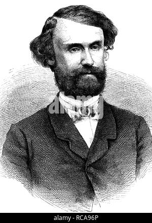 Ippolito Agosto Schaufert, un poeta drammatico, nato il 5 marzo 1835, storica incisione, circa 1869 Foto Stock