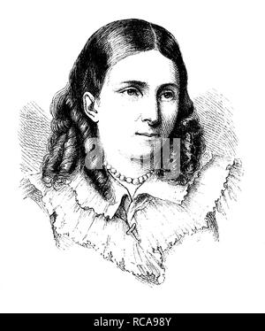 Bettina von Arnim, nata Elisabeth Catharina Ludovica Magdalena Brentano, anche Bettine, 1785-1859, uno scrittore tedesco e Foto Stock