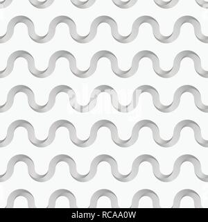 Abstract seamless pattern di linee ondulate. Ripetono regolarmente linee volumetrico. Strisce di liscio. Moderna ed elegante struttura. Griglia geometrica. Gradiente di colore. Illustrazione Vettoriale