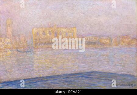 Il Palazzo Ducale, visto da San Giorgio Maggiore (Le Palais Ducal vu de Saint-Georges Majeur). Museo: Collezione privata. Autore: MONET, CLAUDE. Foto Stock