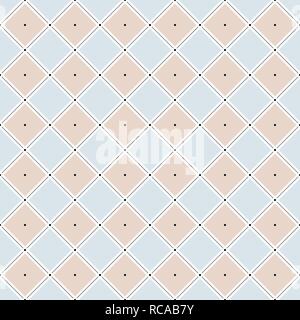 Vector seamless pattern. Moderna ed elegante struttura. Ripetizione piastrelle geometriche con losanghe di linee e punti. Illustrazione Vettoriale