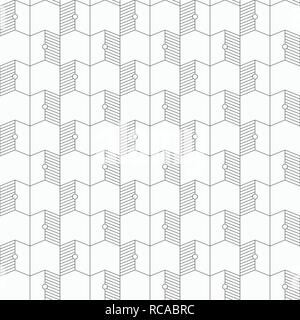 Geometrica astratta seamless pattern. Moderna ed elegante struttura. Ripetizione freccia geometriche forme. Modello con linee e cerchi. Grafica Contemporanea d Illustrazione Vettoriale