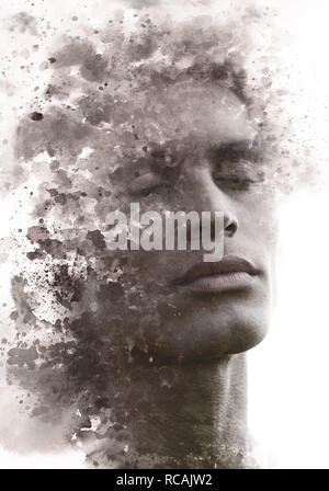 Paintography. Fotografia di Ritratto si fonde con lavori artistici originali Foto Stock