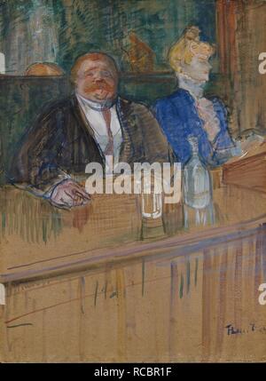 Presso il Cafe'. Il cliente ed il cassiere anemici. (Au Café: le patron et la caissière chlorotique). Museo: Kunsthaus di Zurigo. Autore: TOULOUSE-LAUTREC, HENRI DE. Foto Stock