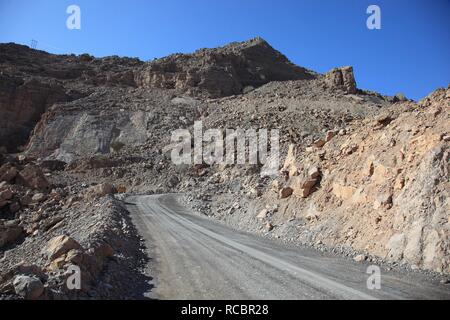 Paesaggio a Jebel Harim regione in Omani enclave di Musandam, Oman, Medio Oriente e Asia Foto Stock