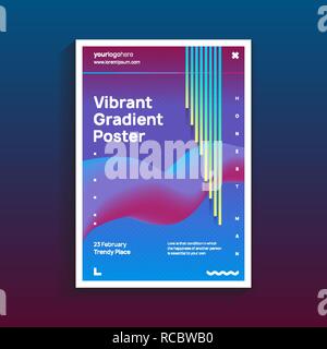 Moderno e alla moda poster. Modello di disegno con vibrante gradiente dello sfondo. illustrazione vettoriale EPS.10 Illustrazione Vettoriale