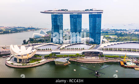 Il Marina Bay Sands Resort,, Artscience Museum di Singapore Foto Stock