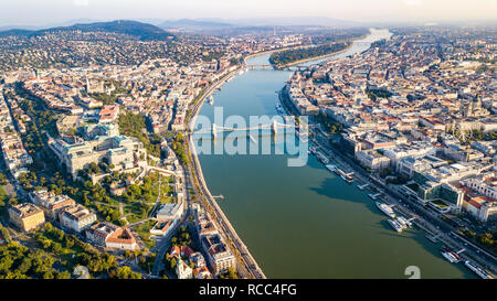 Il Castello di Buda, Budavari Palota, Cityscape, Budapest, Ungheria Foto Stock