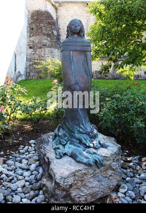 Agnes Bernauer statua Vohburg Lkr Pfaffenhofen Alta Baviera. Foto Stock