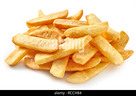 Big steak chips su sfondo bianco. Foto Stock