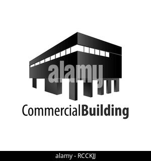 Edificio commerciale logo concept design. Simbolo grafico elemento di modello di vettore Illustrazione Vettoriale