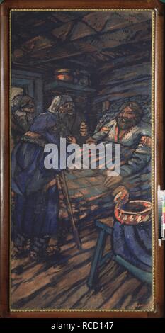 Il matrimonio del Granduca Vladimir I. Svyatoslavich (trittico, pannello laterale). Museo: Collezione privata. Autore: Yakovlev, Mikhail Nikolayevich. Foto Stock