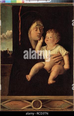 Madonna e Bambino. Museo: Membro Hermitage di San Pietroburgo. Autore: Bellini, GIOVANNI. Foto Stock