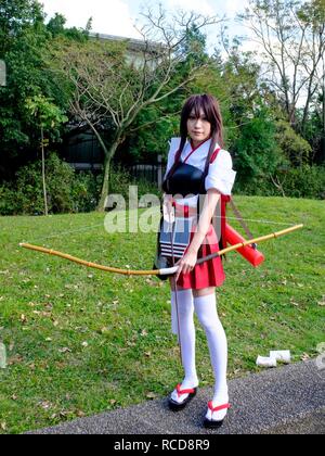 Portaerei Akagi ragazza della flotta Cosplayer a CWT42 20160213. Foto Stock