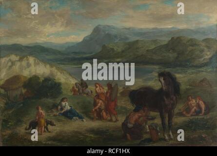 Ovidio tra gli Sciti. Museo: National Gallery di Londra. Autore: DELACROIX, Eugenio. Foto Stock