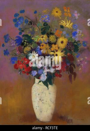 Vaso di fiori. Museo: © Museo di Arte Moderna di New York. Autore: REDON, ODILON. Foto Stock