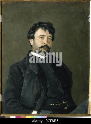 Ritratto del cantante lirico Angelo Masini (1844-1926). Museo: Membro Galleria Tretyakov di Mosca. Autore: Serov, Valentin Alexandrovich. Foto Stock