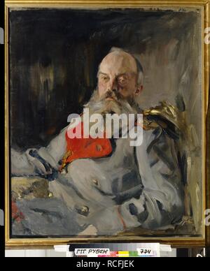 Ritratto del Granduca Michael Nikolaevich della Russia (1832-1909). Museo: Membro Galleria Tretyakov di Mosca. Autore: Serov, Valentin Alexandrovich. Foto Stock